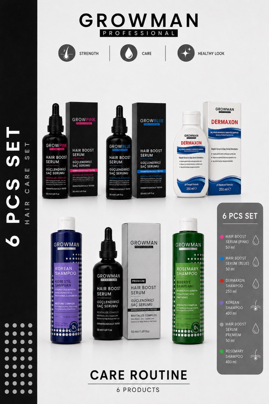 Growman 6 pcs Discovery set contents sheet.
